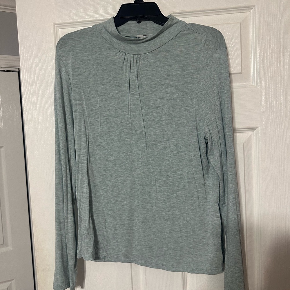 White House Black Market Long Sleeve Women's High Collar Top